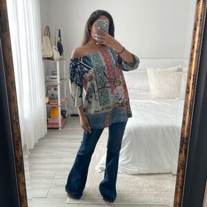 Chico's Multicolor Off-Shoulder Blouse